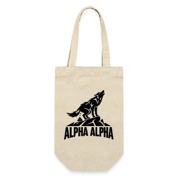 Alpha Alpha Wolf - Geschenkbeutel für Flaschen - Natur - Vorne