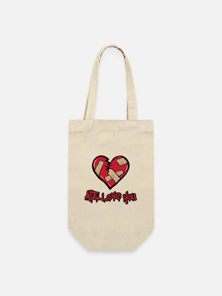 AUTSCH, ICH LIEBE DICH! (Wenn Liebe weh tut) - Geschenkbeutel für Flaschen - Natur