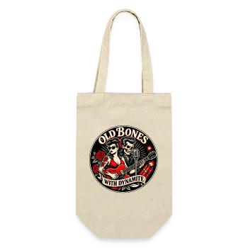 Old Bones with Dynamite – Rockabilly Humor - Geschenkbeutel für Flaschen - Natur - Vorne
