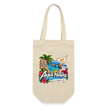 Ayia Napa – Sonne, Strand & Zypern - Geschenkbeutel für Flaschen - Natur - Vorne