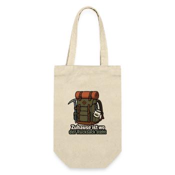 Zuhause ist wo der Rucksack steht Wandern Design - Geschenkbeutel für Flaschen - Natur - Vorne