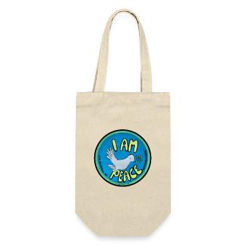 ICH BIN FRIEDEN - Geschenkbeutel für Flaschen - Natur - Vorne