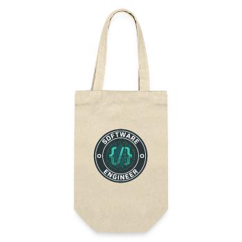 Software Engineer Binärcode-Badge-Geschenk - Geschenkbeutel für Flaschen - Natur - Vorne