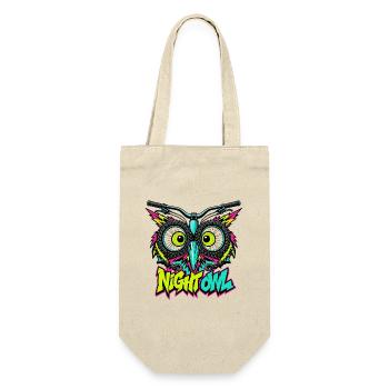 Neon Night Owl Mountainbike-Kunst - Geschenkbeutel für Flaschen - Natur - Vorne