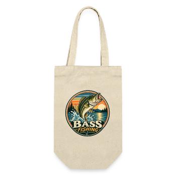 Barschfischen Sunrise Round Patch - Geschenkbeutel für Flaschen - Natur - Vorne