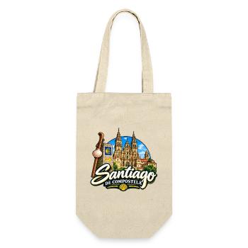 Santiago de Compostela – Jakobsweg & Pilgerziel - Geschenkbeutel für Flaschen - Natur - Vorne