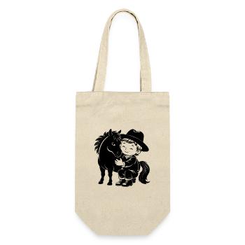 Cowboyboy-Pony - Geschenkbeutel für Flaschen - Natur - Vorne