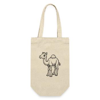 Niedliches Kamel - Geschenkbeutel für Flaschen - Natur - Vorne
