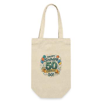 Alles Gute zum Geburtstag endlich 50 Bash Konfetti-Party - Geschenkbeutel für Flaschen - Natur - Vorne