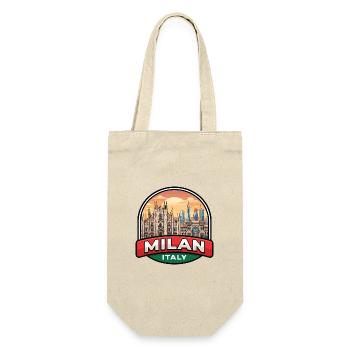 Milan Italien Reiseabzeichen Duomo di Milano Geschenk - Geschenkbeutel für Flaschen - Natur - Vorne