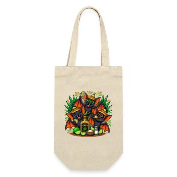 Tequila Fledermaus Fiesta - Geschenkbeutel für Flaschen - Natur - Vorne