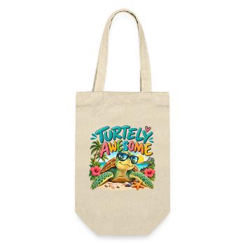 Turtely Awesome Beach Turtle - Geschenkbeutel für Flaschen - Natur - Vorne