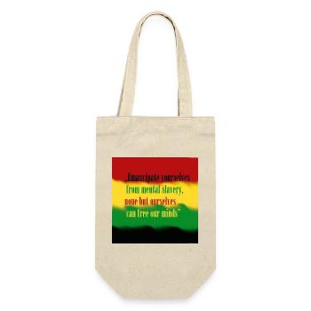 Liebe und Frieden - Geschenkbeutel für Flaschen - Natur - Vorne