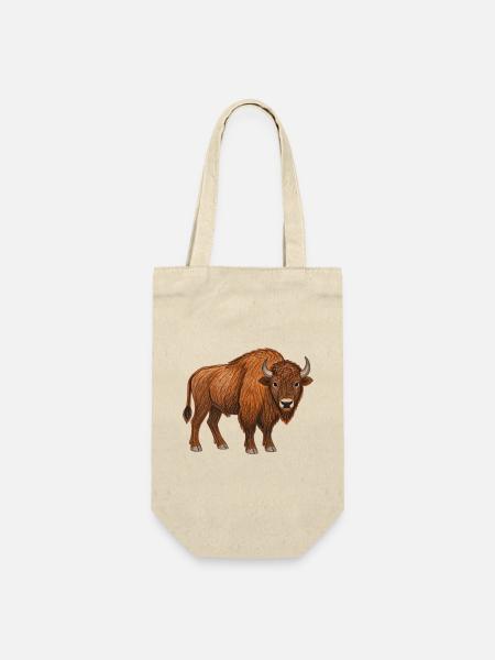 Europäischer Bison - Geschenkbeutel für Flaschen - Natur