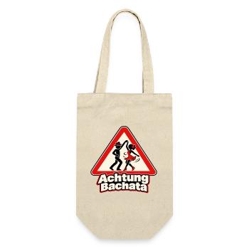 Achtung Bachata – Tanzpaar im Warnschild - Geschenkbeutel für Flaschen - Natur - Vorne