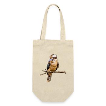 Lachender Hans Kookaburra Vogel Vektor Grafik - Geschenkbeutel für Flaschen - Natur - Vorne