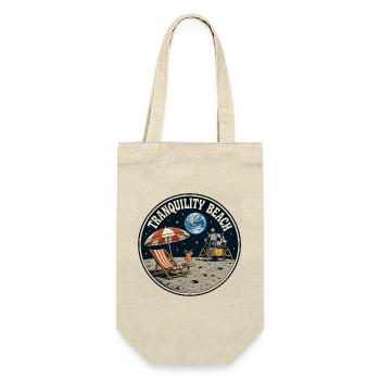 Tranquility Beach - Mondlandung Grafik - Geschenkbeutel für Flaschen - Natur - Vorne