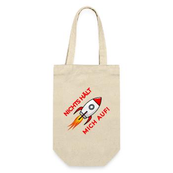 Nichts hält mich auf Rakete - Geschenkbeutel für Flaschen - Natur - Vorne