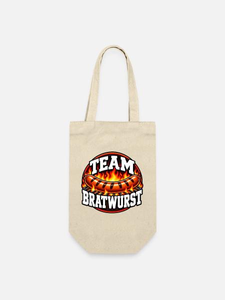 Team Bratwurst – Lustiges Grill Design - Geschenkbeutel für Flaschen - Natur