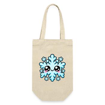Kawaii Schneeflocke mit gefrorenem Lächeln - Geschenkbeutel für Flaschen - Natur - Vorne