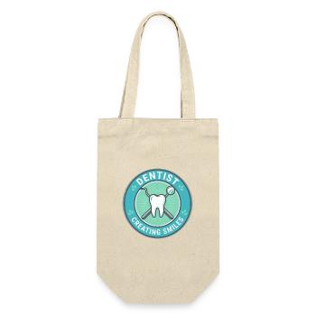 Zahnarzt erstellt Smiles Zahnmedizinische Werkzeuge Badge-Geschenk - Geschenkbeutel für Flaschen - Natur - Vorne