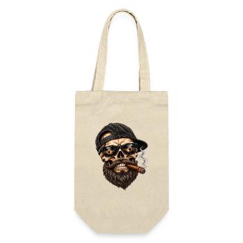 Skull Vibes – Bartmode auf Bearded Skull - Geschenkbeutel für Flaschen - Natur - Vorne