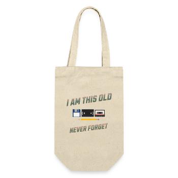 I'm This Old Never Forget Retro Design - Geschenkbeutel für Flaschen - Natur - Vorne