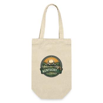 Kentucky Bluegrass Pferd Retro Reiseabzeichen - Geschenkbeutel für Flaschen - Natur - Vorne