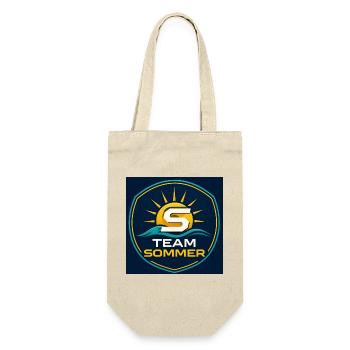 Sonnenlogo Team Sommer Familienname Teamname  - Geschenkbeutel für Flaschen - Natur - Vorne