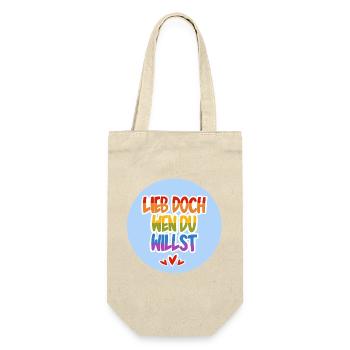 Lieb_doch_wen_du_willst_hellblau - Geschenkbeutel für Flaschen - Natur - Vorne