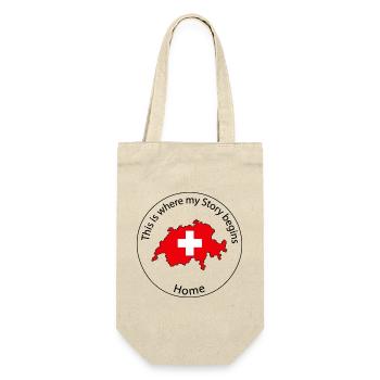 Schweiz - This is where My Story beginns - Geschenkbeutel für Flaschen - Natur - Vorne