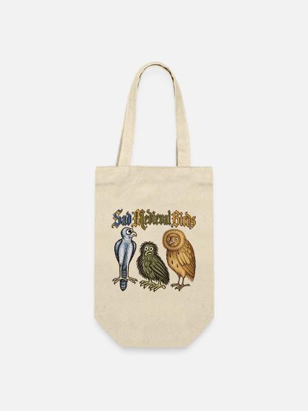 Traurige mittelalterliche Vögel - Geschenkbeutel für Flaschen - Natur