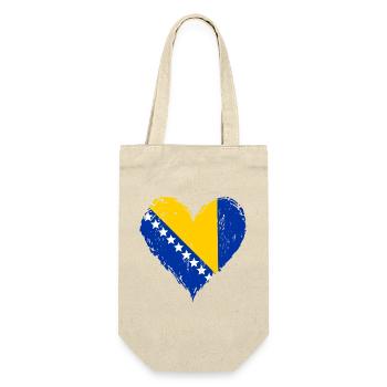 Bosnien Herzflagge Grunge - Geschenkbeutel für Flaschen - Natur - Vorne