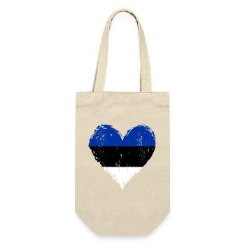 Estland Herzflagge Grunge - Geschenkbeutel für Flaschen - Natur - Vorne