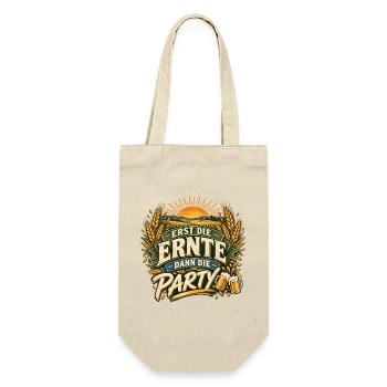 Erst die Ernte, dann Party - Geschenkbeutel für Flaschen - Natur - Vorne