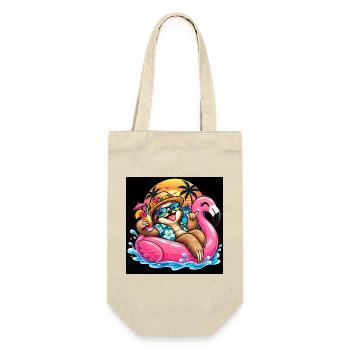 Träulheitsurlauber auf Flamingo - Geschenkbeutel für Flaschen - Natur - Vorne