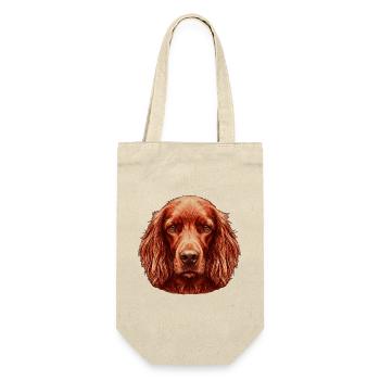 Kupferroter Irish Setter Hunde Porträt Kunst - Geschenkbeutel für Flaschen - Natur - Vorne