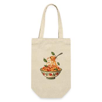 Spaghetti Schüssel Illustration - Geschenkbeutel für Flaschen - Natur - Vorne