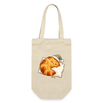 Schlafendes Croissant - Geschenkbeutel für Flaschen - Natur - Vorne