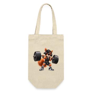 Fitness Eichhörnchen Gym Muskeln Bodybuilding - Geschenkbeutel für Flaschen - Natur - Vorne