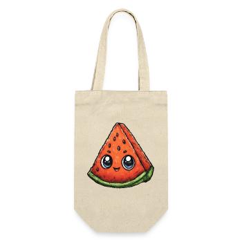 Kawaii Wassermelonen Slice - Geschenkbeutel für Flaschen - Natur - Vorne