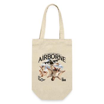 Airborne Flughörnchen – Vintage Flieger Design - Geschenkbeutel für Flaschen - Natur - Vorne