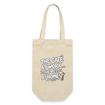 Café bei der Arbeit, Ruhe zu Hause - Geschenkbeutel für Flaschen - Natur - Vorne