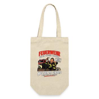 Feuerwehr - Retten - Löschen - Bierchen - Geschenkbeutel für Flaschen - Natur - Vorne