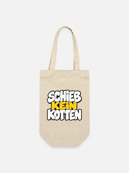 Schieb kein Kotten – Lustiger Spruch - Geschenkbeutel für Flaschen - Natur