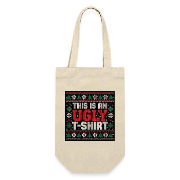Hässlicher Pullover Winterhemd - Geschenkbeutel für Flaschen - Natur - Vorne