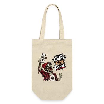 Kaffeeliebhaber Zombie Kaffee Spruch Design - Geschenkbeutel für Flaschen - Natur - Vorne