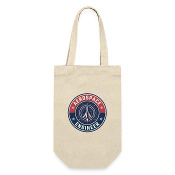 Vintage Aerospace Engineer Raketen-Orbitabzeichen oben - Geschenkbeutel für Flaschen - Natur - Vorne