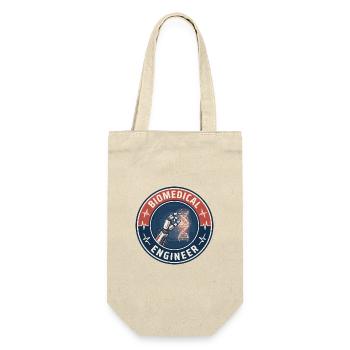 Vintage Biomedical Engineer DNA-Roboterhandabzeichen - Geschenkbeutel für Flaschen - Natur - Vorne