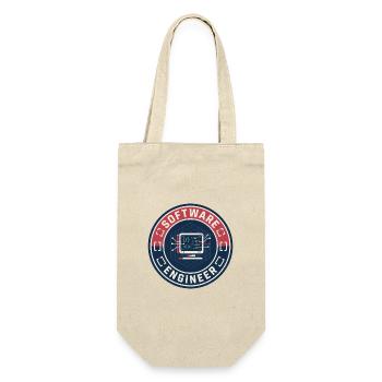 Vintage Software Engineer Code Terminal Patch Top - Geschenkbeutel für Flaschen - Natur - Vorne
